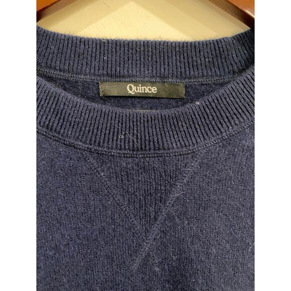 Quince 100% Cashmere Sweater Men L Blue Crewneck Soft Lightweight Knit Pullover - Picture 4 of 9